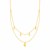 14k Yellow Gold Two Strand Necklace with Oval Drops