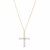 14k Yellow Gold Pearl Cross Pendant