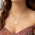 14k Yellow Gold Necklace with Dog Paw Print Symbol in Mother of Pearl