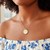 14k Yellow Gold Necklace with Dog Paw Print Symbol in Mother of Pearl