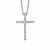 Narrow Cross Pendant with Diamonds in Sterling Silver