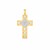 14k Two Tone Gold High Polish Diamond Cut Cross Pendant