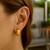 14K Yellow Gold Polished C Hoop Huggie Earrings