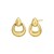14K Yellow Gold Sculpted Door Knocker Earrings