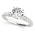 14k White Gold Round Diamond Engagement Ring With Single Row Graduated Band (1 3/4 cttw)
