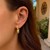 14k Yellow Gold J Hoop Pearl Earrings