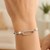 Sterling Silver Rhodium Plated Pearl Paperclip Bracelet
