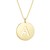 14K Yellow Gold Disc Initial A Pendant