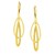 14k Yellow Gold Earrings with Shiny and Textured Teardrop Dangles