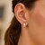 14K Rose Gold Diamond Motif Faceted Huggie Earrings