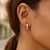 14K Rose Gold Diamond Motif Faceted Huggie Earrings