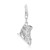 Ice Skate White Tone Crystal Embellished Charm in Sterling Silver