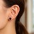 Black Tone Faceted Cubic Zirconia Stud Earrings in 14k White Gold(5mm)