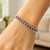 Double Link Solid Charm Bracelet in 14k White Gold (5.00 mm)