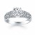 Tapered Pave Diamond Wide Band Engagement Ring in 14k White Gold