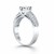 Tapered Pave Diamond Wide Band Engagement Ring in 14k White Gold