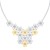 Flower Cluster Beaded Necklace in 14k Yellow Gold & Sterling Silver