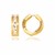 Reversible Patterned Hinged Hoop Huggie Earrings in 14K Two-Tone Gold