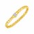 Polished Woven Rope Bracelet with Diamond Accented Rounded Clasp in 14k Yellow Gold