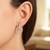 14k White Gold Textured Circle and Bar Post Earrings