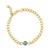 14K Yellow Gold Blue Topaz Curb Chain Bracelet (3.60 mm)