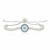 Sterling Silver Adjustable Enameled Eye Motif Bracelet with Cubic Zirconias (11.50 mm)