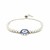 Sterling Silver Adjustable Enameled Eye Motif Bracelet with Cubic Zirconias (11.50 mm)