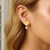 Heart and Pearl Drop Stud Earrings in 14K Yellow Gold