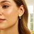 Heart and Pearl Drop Stud Earrings in 14K Yellow Gold