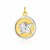 14k Two Tone Gold Round Angel Medal Pendant