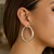 Thick and Large Hoop Earrings in Rhodium Plated Sterling Silver (4x40mm)