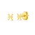 14K Yellow Gold Pisces Stud Earrings