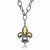 Fleur De Lis Pendant with Adjustable Chain in 18k Yellow Gold & Sterling Silver