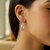 Hammered Diamond Cut Hoop Earrings in Rhodium Plated Sterling Silver (4x30mm)