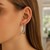 Hammered Diamond Cut Hoop Earrings in Rhodium Plated Sterling Silver (4x30mm)