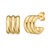 Sterling Silver Yellow Gold Plated Triple Row C Hoop Earrings