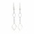 Sterling Silver Textured Interlocking Diamond Motif Dangle Earrings