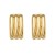 Sterling Silver Yellow Gold Plated Triple Row C Hoop Earrings