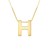 14K Yellow Gold Yours Truly Block Letter Initial H Necklace