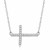 Slim Diamond Studded Cross Motif Necklace in 14K White Gold (.06ct tw)