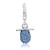 Pacifier Blue Tone Crystal Studded Charm in Sterling Silver