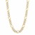 14k Yellow Gold White Pave High Polish Modern Lite Figaro Chain (11.5mm)