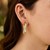 Twist Glitter Center Oval Hoop Earrings in 14k Two-Tone Gold