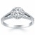 Diamond Halo Split Shank Engagement Ring in 14k White Gold