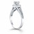 Diamond Halo Split Shank Engagement Ring in 14k White Gold