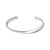 Sterling Silver Rhodium Plated Sculpted Cuff Bangle