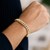 14k Yellow Gold White Pave High Polish Modern Lite Miami Cuban Bracelet  (8.00 mm)