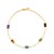14K Yellow Gold Multi Gemstone Paperclip Bracelet (1.50 mm)