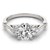 14k White Gold Side Clusters Round Diamond Engagement Ring (1 1/8 cttw)