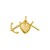 14K Yellow Gold Polished Heart Cross and Anchor Charm Pendant